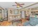 Cozy living room featuring hardwood floors, ceiling fan and comfortable seating at 609 Hillside Dr. S. # E-18, North Myrtle Beach, SC 29582