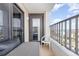 Balcony with seating and outdoor access at 6200 N Ocean Blvd. # 501, North Myrtle Beach, SC 29582
