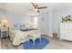 Cozy bedroom with calming colors and a large bed at 6200 N Ocean Blvd. # 501, North Myrtle Beach, SC 29582