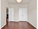 Bedroom showcasing hardwood floors, a closet, and ample space for furnishings at 675 Pistoia Ln. # 675, Myrtle Beach, SC 29579