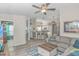 Open-concept living area with a spacious layout, modern decor, and view to the kitchen at 1006 Charles St., North Myrtle Beach, SC 29582