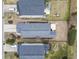 Aerial view displaying backyard layouts with patios and play areas in a well-maintained neighborhood at 1097 Balmore Dr., Myrtle Beach, SC 29579