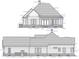 Detailed rear and side elevation showcasing the house's architectural design and specifications at 135 Low Country Loop, Murrells Inlet, SC 29576