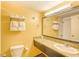 Bright bathroom with granite vanity and towel rack at 1501 S Ocean Blvd. # 1131, Myrtle Beach, SC 29577
