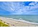 Expansive beach view featuring a clear sky, sandy beach, and calm ocean waves at 1501 S Ocean Blvd. # 1131, Myrtle Beach, SC 29577