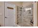 This bathroom features a glass-enclosed shower with stylish tile work and built-in niche at 196 Rose Water Loop, Myrtle Beach, SC 29588