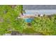 Private backyard featuring a cozy pool area, lush greenery, and serene outdoor space, perfect for relaxation at 209B Woodland Dr., Murrells Inlet, SC 29576