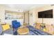Inviting living room features comfortable seating, stylish rug, and a view of the kitchen and entryway at 2504 Ocean Blvd. # 1134, Myrtle Beach, SC 29577