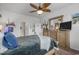 Comfortable main bedroom with ceiling fan and built-in shelves at 2882 Ophelia Way, Myrtle Beach, SC 29577