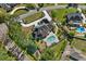 Aerial view of a large property featuring a swimming pool, landscaped grounds, and a well-maintained home at 3700 Waterford Dr., Myrtle Beach, SC 29577