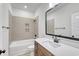 Modern bathroom features a sleek vanity, tiled shower, and stylish fixtures at 4028 Bucolic Loop, Myrtle Beach, SC 29588