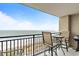 Balcony with outdoor seating and amazing beach views for relaxing or dining at 5523 North Ocean Blvd. # 1912, Myrtle Beach, SC 29577