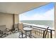 Balcony with outdoor seating and amazing beach views for relaxing or dining at 5523 North Ocean Blvd. # 1912, Myrtle Beach, SC 29577