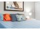 Bedroom close-up featuring a beautifully decorated bed and a nautical-themed print at 5523 North Ocean Blvd. # 1912, Myrtle Beach, SC 29577