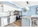 Modern kitchen with stainless steel appliances, a center island, and counter seating at 5523 North Ocean Blvd. # 1912, Myrtle Beach, SC 29577