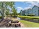 Community picnic table with a scenic view of building, small bridge and canal at 5905 South Kings Hwy. # 4107-D, Myrtle Beach, SC 29575