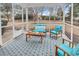 Inviting screened porch with comfortable seating, a cozy rug, and views of the landscaped backyard perfect for relaxation at 6203 Catalina Dr. # 2316, North Myrtle Beach, SC 29582