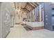 Elegant lobby with a modern reception area, featuring a decorative wood and stone wall at 7200 N Ocean Blvd. # 662, Myrtle Beach, SC 29572