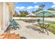 Spacious backyard patio perfect for entertaining with outdoor dining and seating areas at 7714 Woodland Dr., Myrtle Beach, SC 29572
