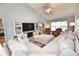 Comfortable living room with vaulted ceilings, fireplace and TV, and ample seating for entertaining at 807 Lalton Dr., Conway, SC 29526