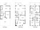 Three-story floor plan detailing living areas, kitchen, bedrooms and bathrooms at 102-A N Poplar Dr., Surfside Beach, SC 29575