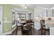 Charming breakfast nook with bay window overlooking the backyard and a stylish modern light fixture at 1043 Yellow Jasmine Dr., Longs, SC 29568