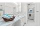 Bathroom features a vanity, sink, and a separate toilet and shower room at 115 Carolina Ave., Mullins, SC 29574
