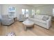 Bright living room with modern furniture, hardwood floors, and plenty of natural light at 1211-B N Waccamaw Dr., Garden City Beach, SC 29576