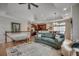 Open concept living room with vaulted ceilings, hardwood floors, and fireplace at 1411 Powhaton Dr., Myrtle Beach, SC 29577