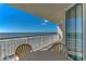 Enjoy ocean views from this lovely balcony with table and chairs at 1625 S Ocean Blvd. # 802, North Myrtle Beach, SC 29582