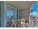 Relax on this balcony with comfortable seating and enjoy the pleasant view at 1625 S Ocean Blvd. # 802, North Myrtle Beach, SC 29582