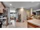 Modern kitchen with stainless steel appliances and seamless layout to the dining area at 177 Tibton Circle, Myrtle Beach, SC 29588