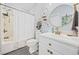 Bright bathroom featuring a shower/tub combo, decorative shelves, and modern fixtures at 208 Wahee Pl., Conway, SC 29527