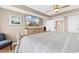 Serene main bedroom with a beach view on the television and access to an ensuite bathroom at 2151 Bridge View Ct. # 1-1103, North Myrtle Beach, SC 29582