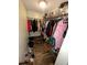 Walk-in closet providing ample storage space, shelving, and hanging rods for clothing and accessories at 3302 Highway 905, Conway, SC 29526