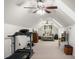 Spacious bedroom with vaulted ceiling, ceiling fans, and a full size bed at 387 Foxtail Dr., Longs, SC 29568