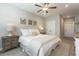 Comfortable bedroom with neutral decor, a ceiling fan, and a calming atmosphere at 395 S Crow Creek Dr. # 1710, Calabash, NC 28467