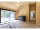 Bright main bedroom featuring vaulted ceiling, sliding glass door, and ensuite bathroom entrance at 409 65Th Ave. N, Myrtle Beach, SC 29572