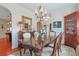 Elegant dining room featuring a wood table, chandelier, and decorative furnishings for sophisticated meals at 419 Broadmoor Dr., Murrells Inlet, SC 29576
