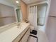 Clean bathroom featuring a vanity, toilet, and shower/tub combination for everyday convenience at 4719 S Ocean Blvd. # 209, North Myrtle Beach, SC 29582