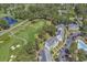 Expansive aerial shot of the condos near the golf course, ponds and community pool at 4940 Windsor Green Way # 203, Myrtle Beach, SC 29579