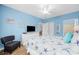 Comfortable bedroom featuring a queen bed and a coastal aesthetic at 601 N Hillside Dr. # 2235, North Myrtle Beach, SC 29582