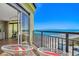 Enjoy ocean views from the balcony that offers comfortable seating near the large glass sliding doors at 6804 N Ocean Blvd. # 1639, Myrtle Beach, SC 29572