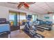 Well-equipped gym with treadmills and an elliptical machine overlooking beach views, offering motivation during workouts at 6804 N Ocean Blvd. # 1639, Myrtle Beach, SC 29572