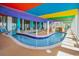 Fun indoor pool area featuring a colorful ceiling and kid-friendly features, offering a playful and enjoyable swimming experience at 6804 N Ocean Blvd. # 1639, Myrtle Beach, SC 29572