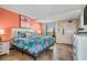 Comfortable main bedroom with colorful bedding, soft lighting, and modern furnishings at 6804 N Ocean Blvd. # 1639, Myrtle Beach, SC 29572