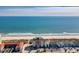 An aerial view of a beachfront condo overlooking the ocean and shoreline at 707 S Ocean Blvd. # 304, North Myrtle Beach, SC 29582