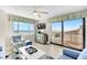 Bright living area features balcony access with ocean views, tile flooring, and stylish furnishings at 707 S Ocean Blvd. # 304, North Myrtle Beach, SC 29582