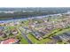 Neighborhood aerial view showcasing waterfront homes and lush landscaping along a river at 898 Bluffview Dr., Myrtle Beach, SC 29579