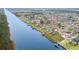 Panoramic aerial view features luxury homes along the Intracoastal Waterway and private boat docks at 898 Bluffview Dr., Myrtle Beach, SC 29579